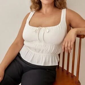 Reformation Liya White Sleeveless Top